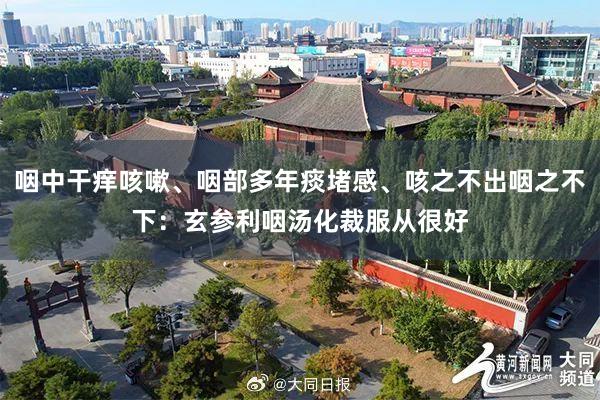 咽中干痒咳嗽、咽部多年痰堵感、咳之不出咽之不下：玄参利咽汤化裁服从很好