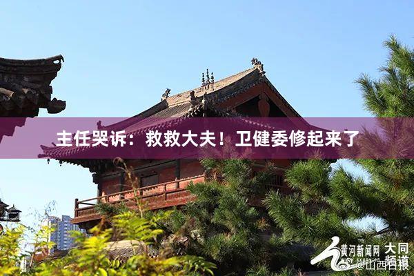 主任哭诉：救救大夫！卫健委修起来了