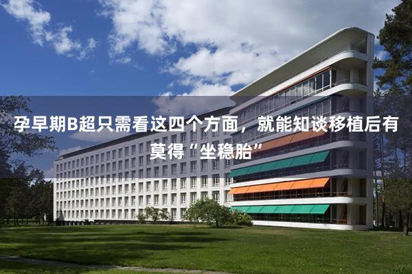 孕早期B超只需看这四个方面，就能知谈移植后有莫得“坐稳胎”