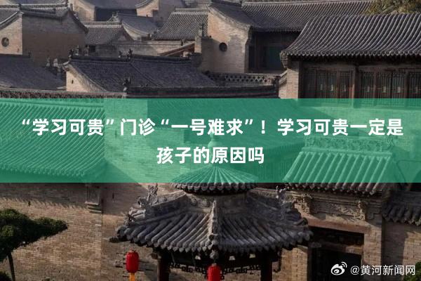 “学习可贵”门诊“一号难求”！学习可贵一定是孩子的原因吗