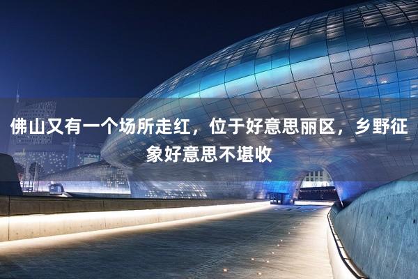 佛山又有一个场所走红，位于好意思丽区，乡野征象好意思不堪收