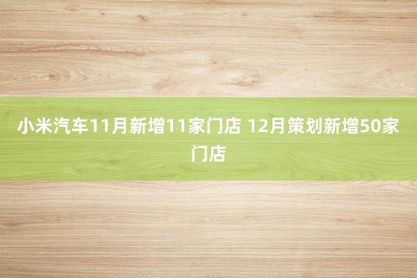 小米汽车11月新增11家门店 12月策划新增50家门店