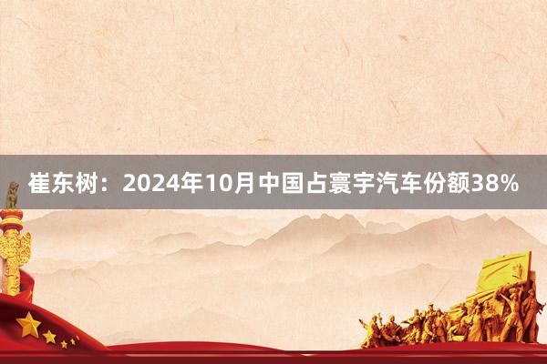 崔东树：2024年10月中国占寰宇汽车份额38%