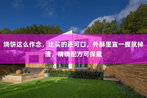 烧饼这么作念，比买的还可口，外酥里宣一握就掉渣，精确配方可保藏