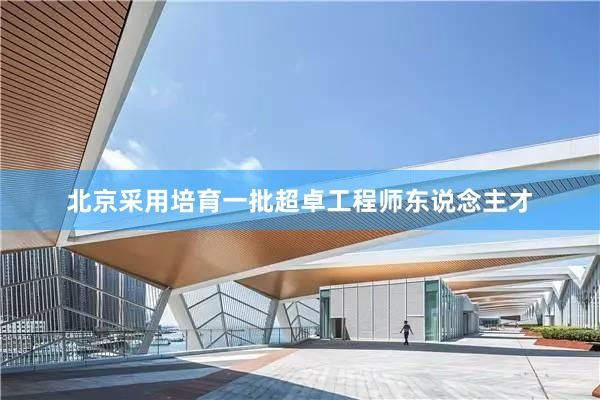 北京采用培育一批超卓工程师东说念主才